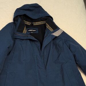 Lands' End Navy Hooded Parka NWOT